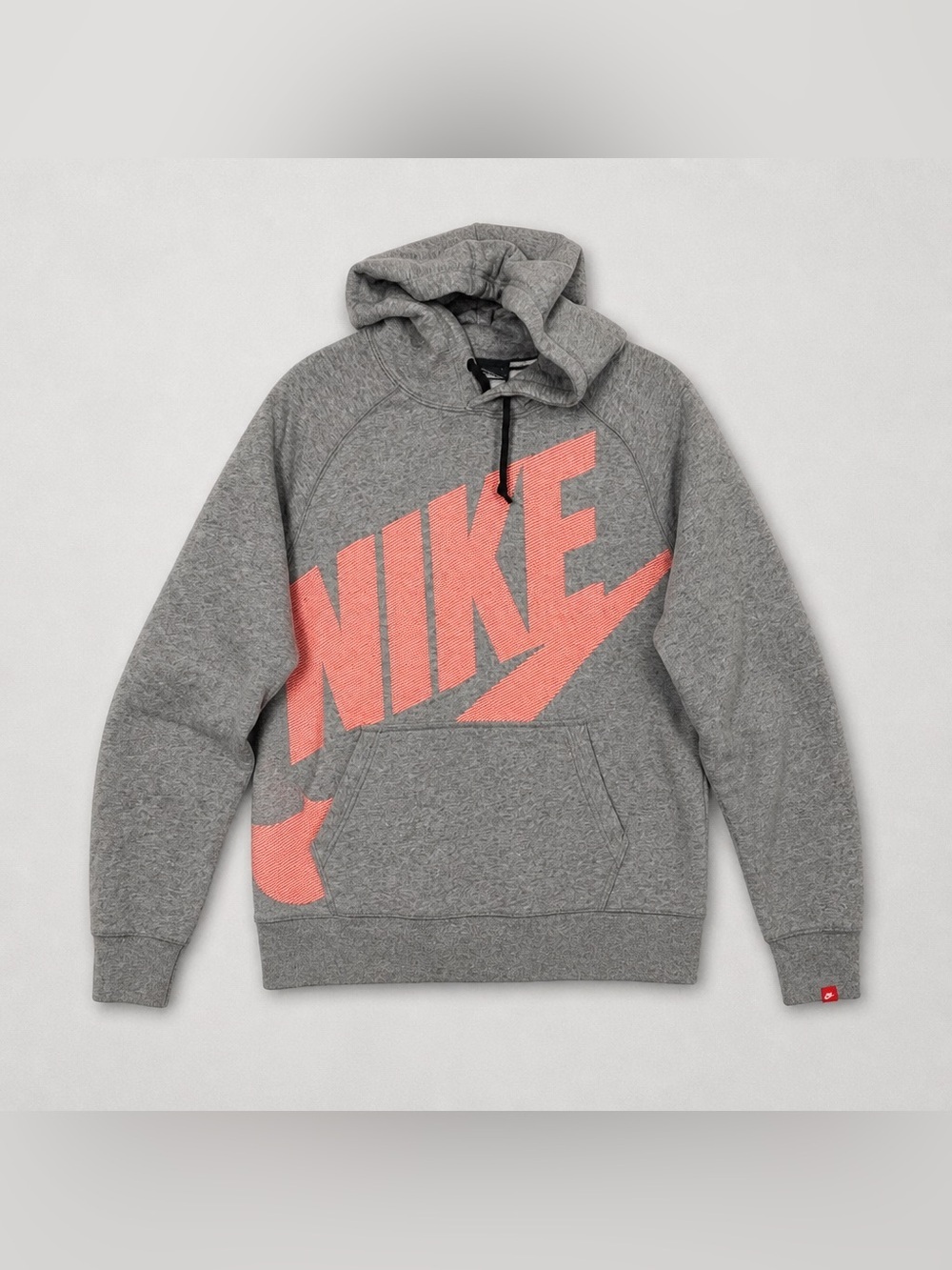 Nike Gray Crewneck Hoodie with Coral Logo